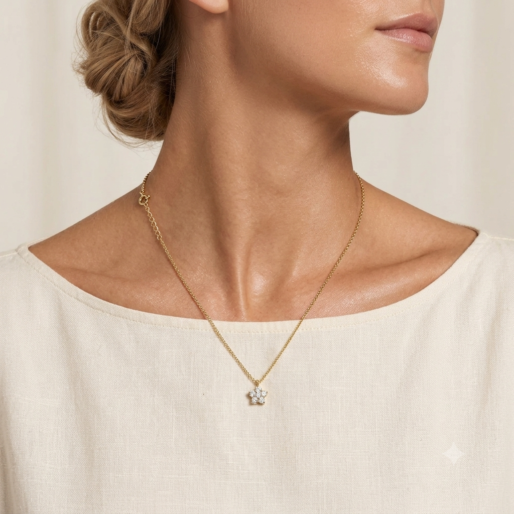 Crystal Clover Pendant Necklace