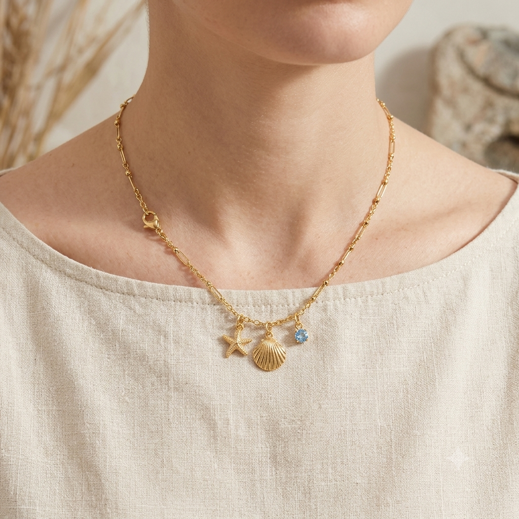 Ocean Trio Charm Necklace