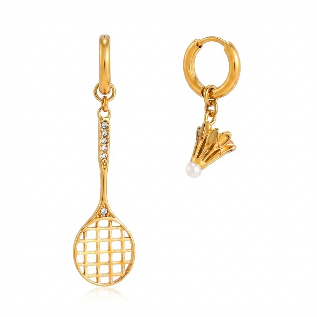Tennis Racket and Shuttlecock Earrings product image