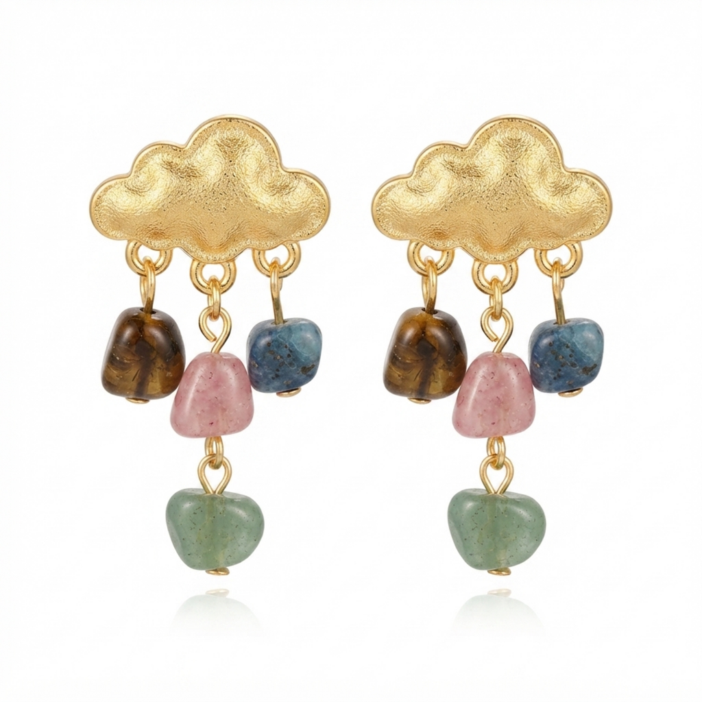 Rainbow Gem Cloud Drop Earrings product image