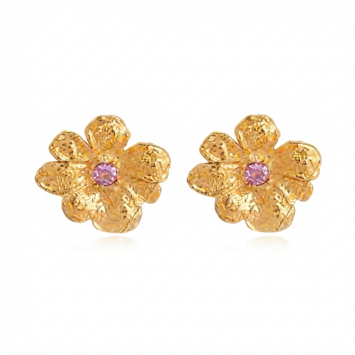Pink Crystal Bloom Stud Earrings product image