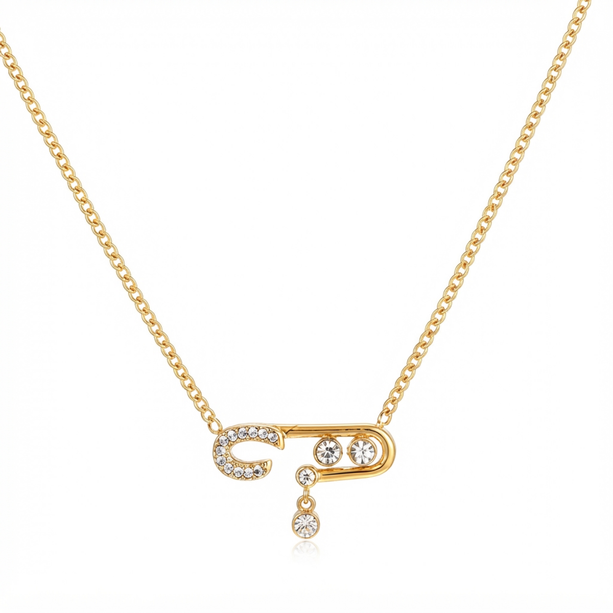 Crystal Safety Pin Necklace product image