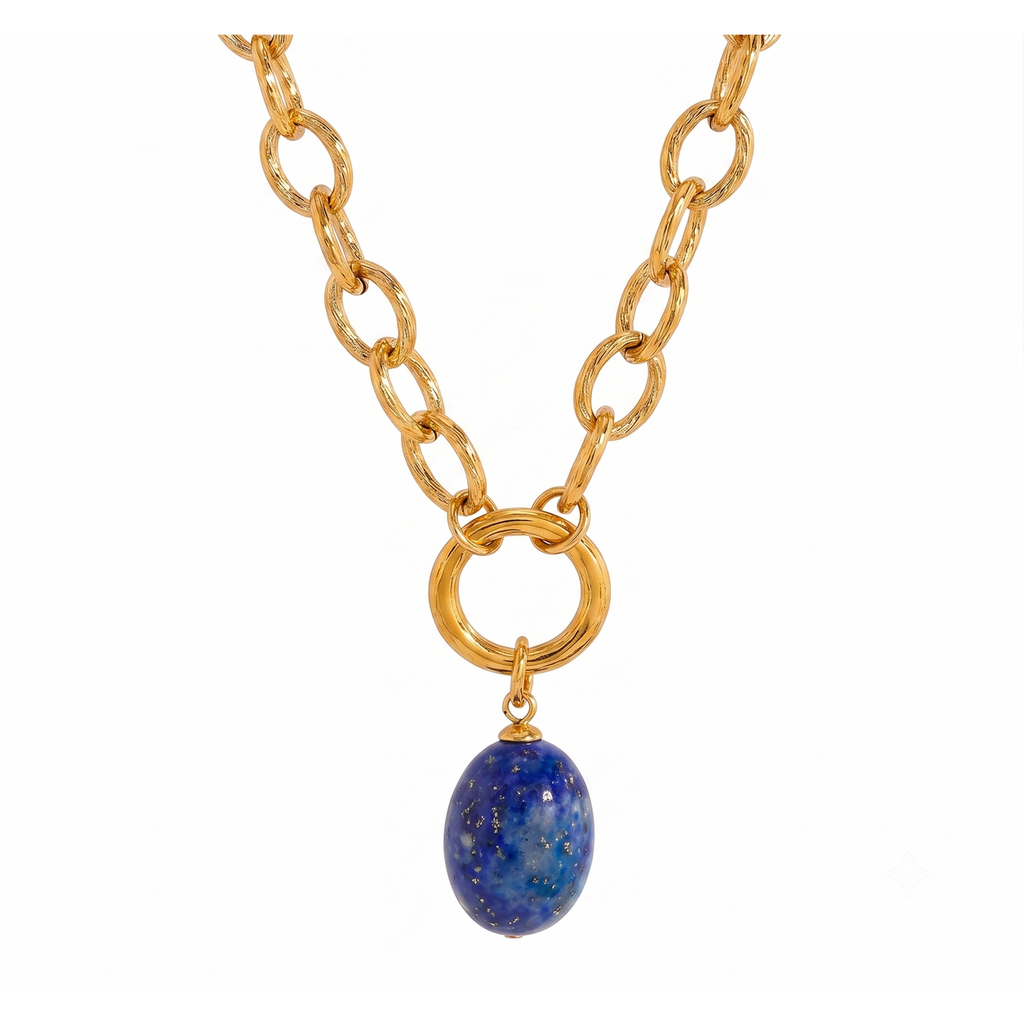 Lapis Oval Pendant Necklace product image