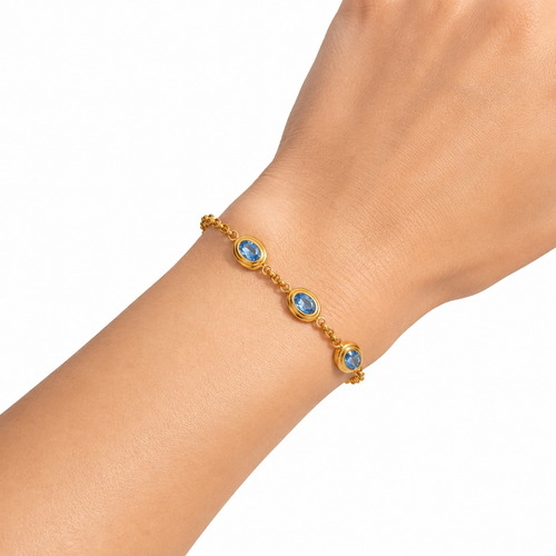 Blue Oval Crystal Bracelet model image