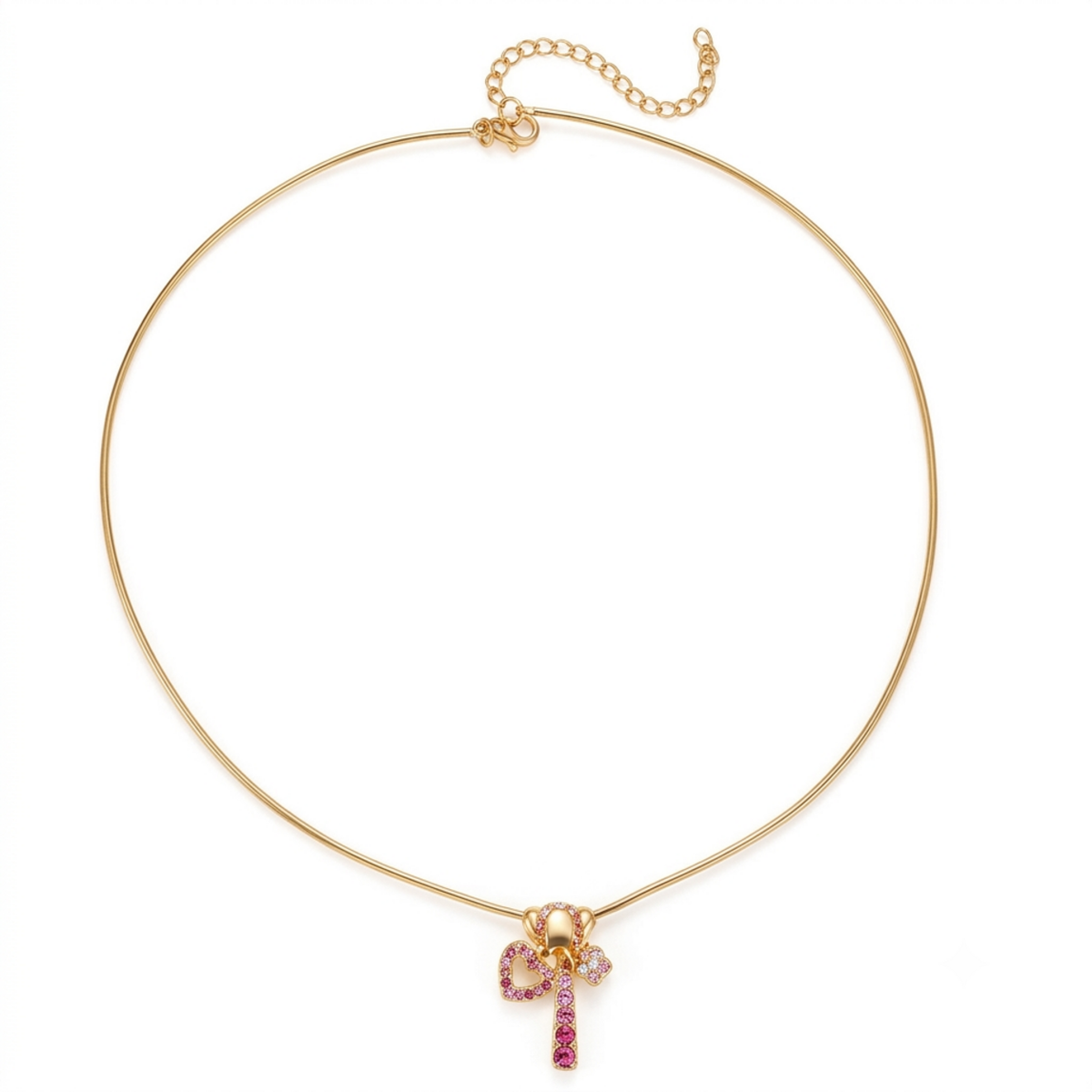 Pink Bow Crystal Necklace product image