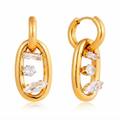 Multi-Cut Crystal Link Earrings product image