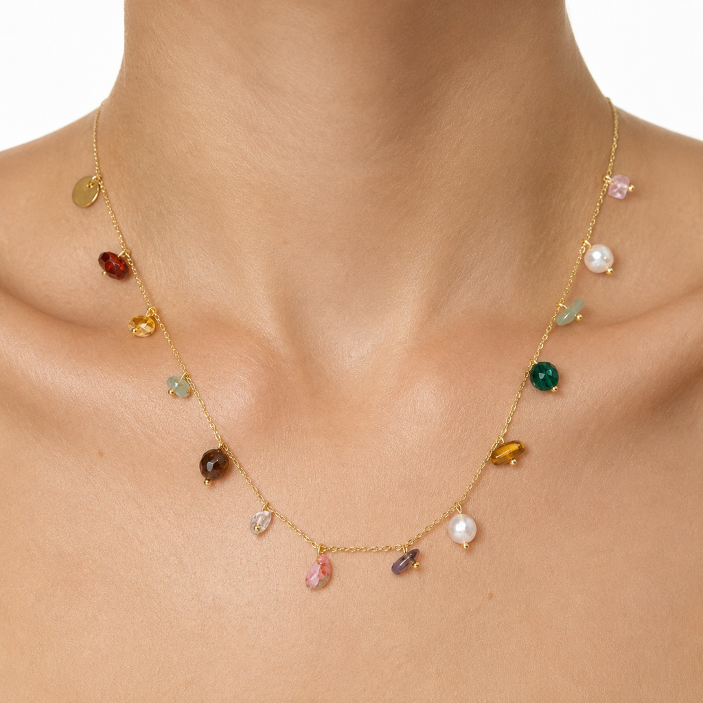 Rainbow Gem Station Necklace model image