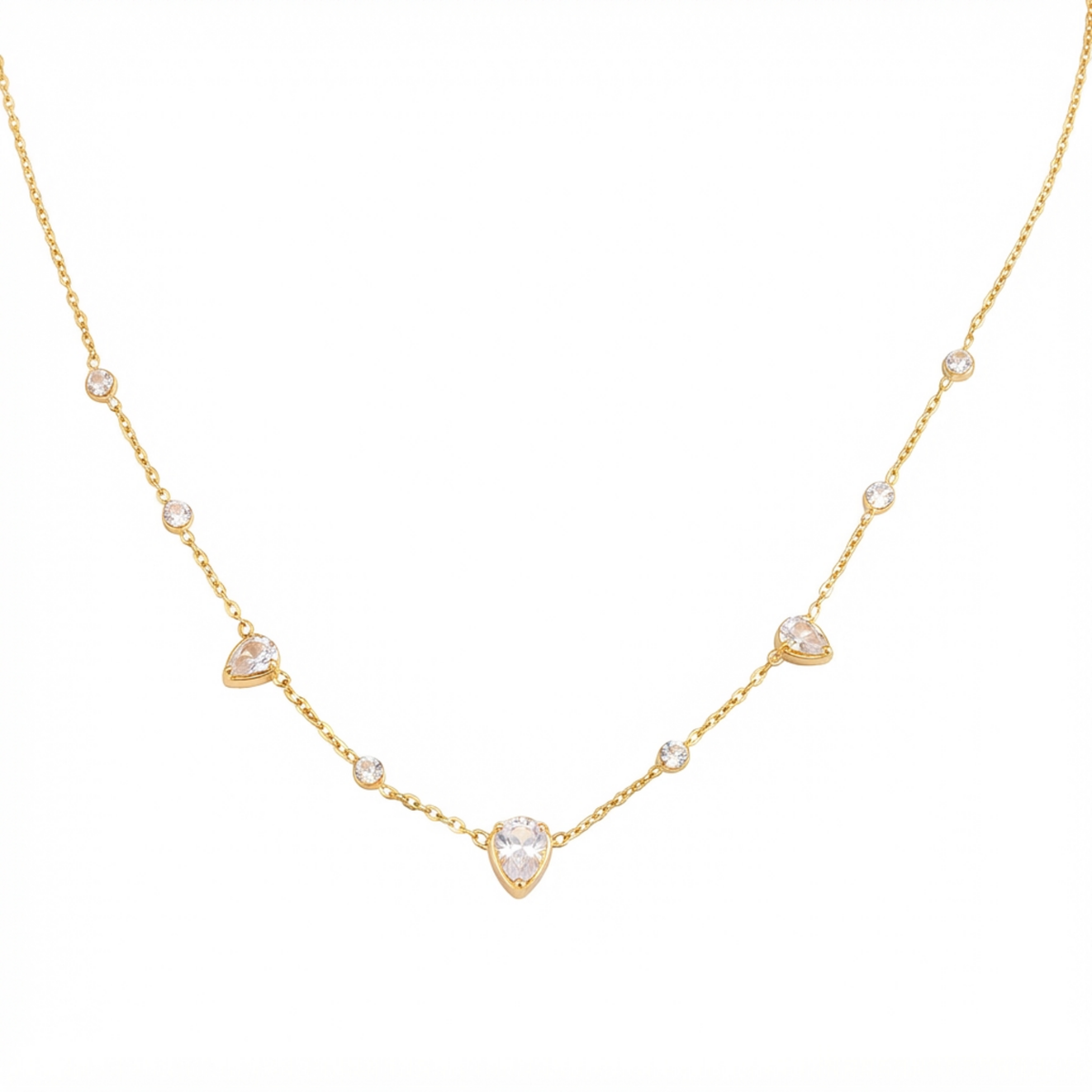 Teardrop Crystal Station Necklace product image