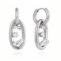 Silver Multi-Cut Crystal Link Earrings product image