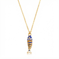 Blue Enamel Fish Pendant Necklace product image