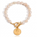 Baroque Pearl Coin Toggle Bracelet product image