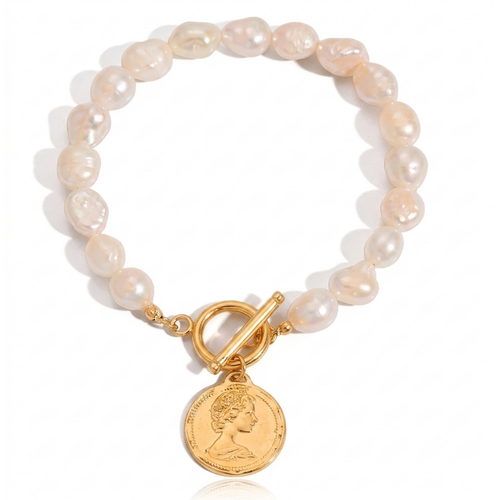 Baroque Pearl Coin Toggle Bracelet product image