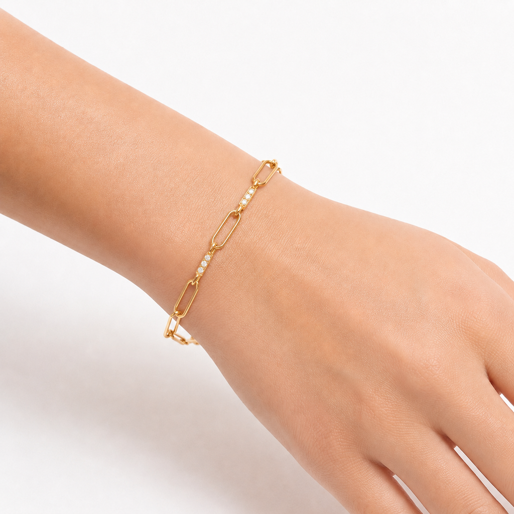 Crystal Paperclip Link Bracelet model image