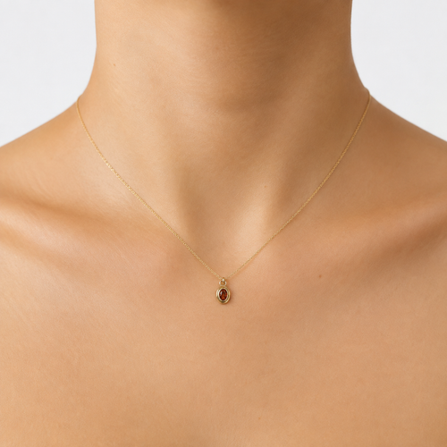 Amber Oval Crystal Pendant model image