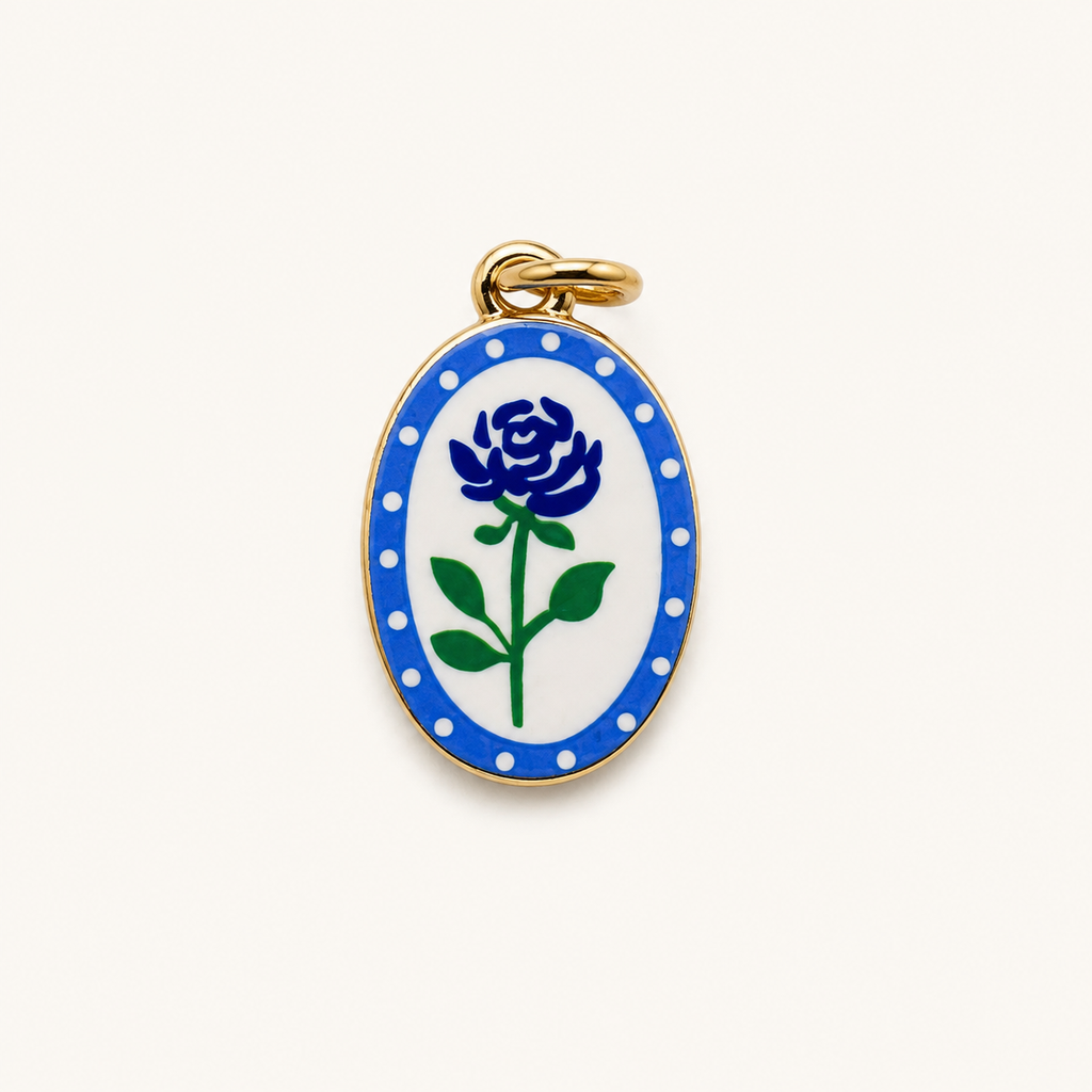 Blue Rose Porcelain Pendant product image