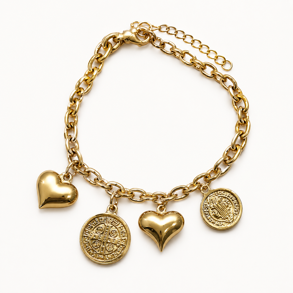 Bold Heart & Coin Bracelet product image