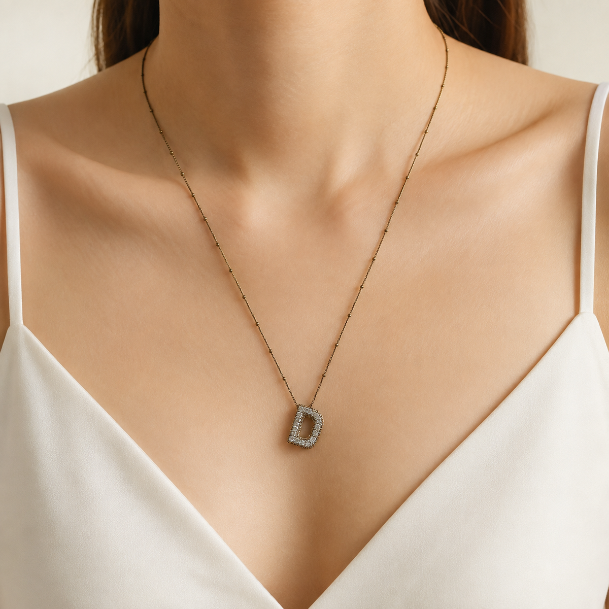 D Initial Crystal Necklace model image