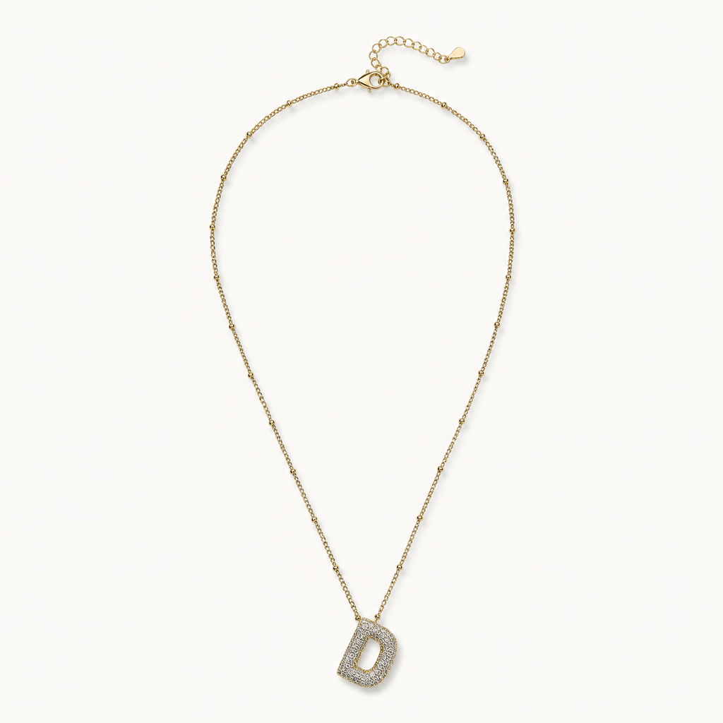 D Initial Crystal Necklace product image