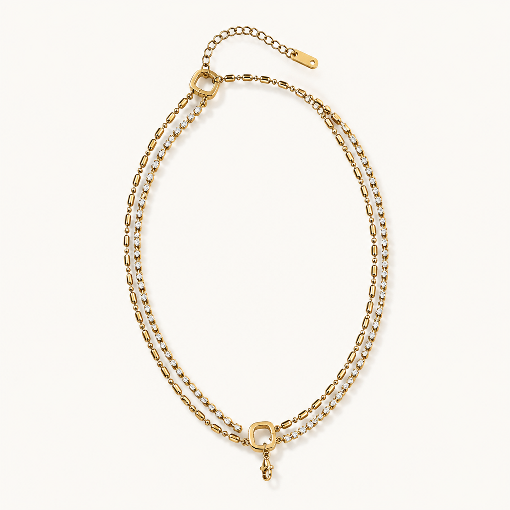 Double Strand Crystal Necklace product image
