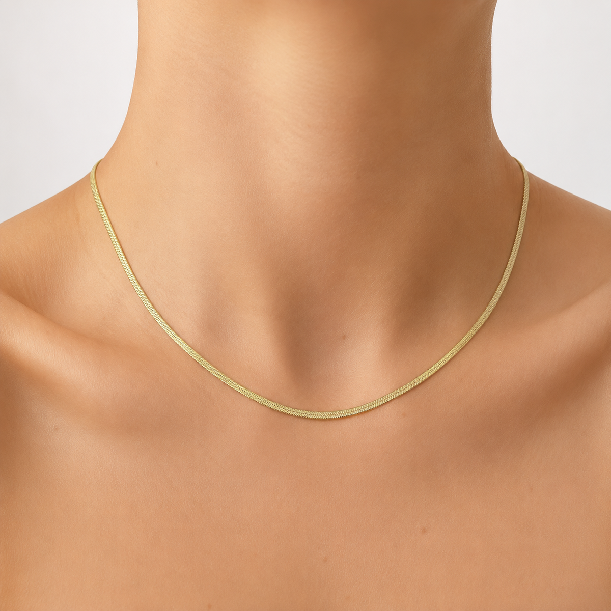 Golden Snake Chain Necklace model image