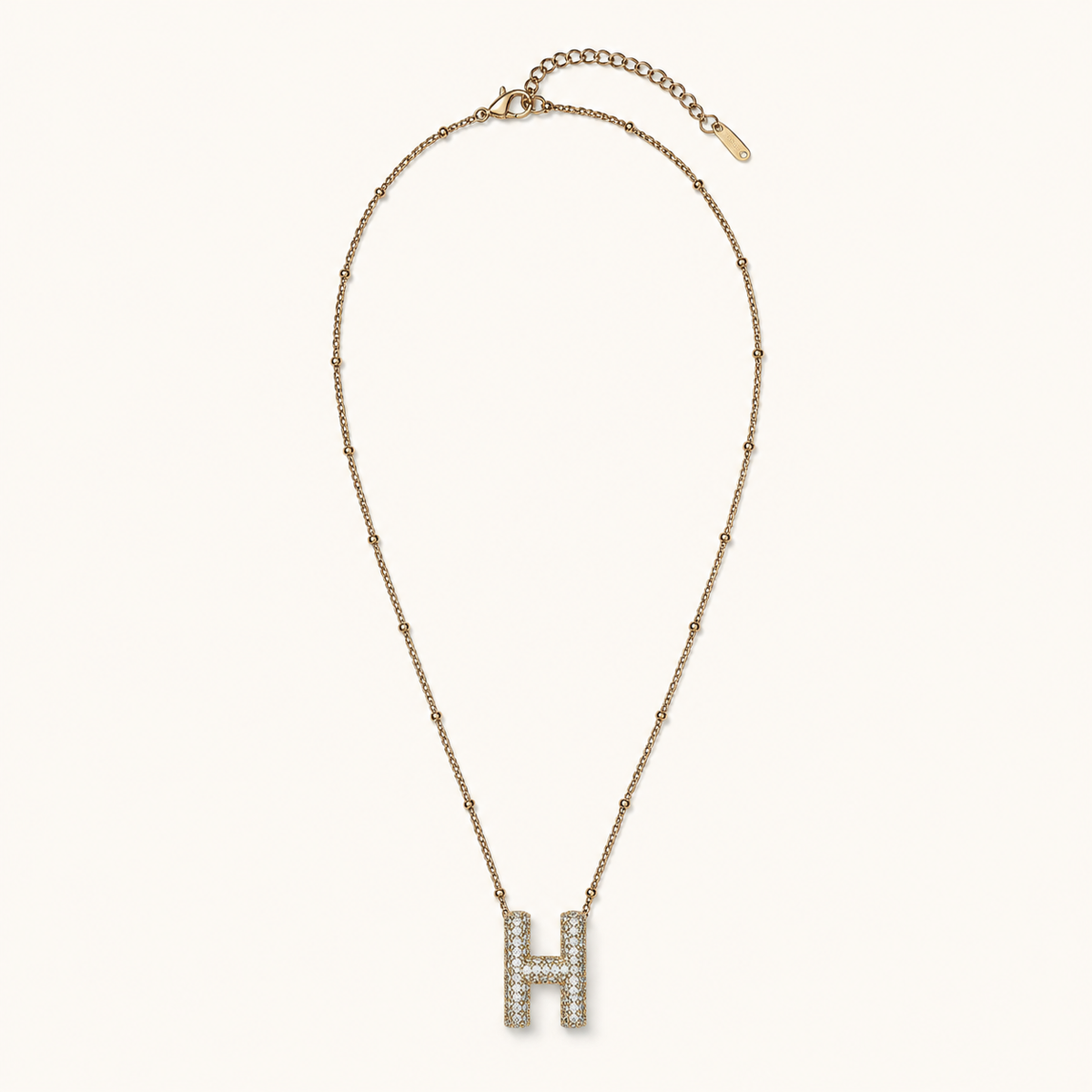 H Initial Crystal Necklace product image