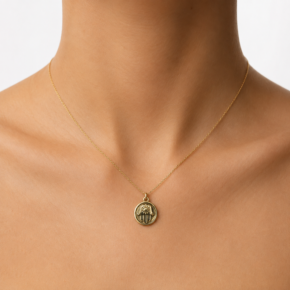 Hamsa Eye Medallion Pendant model image