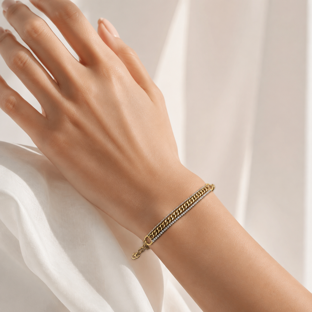 Layered Crystal Chain Bracelet model image
