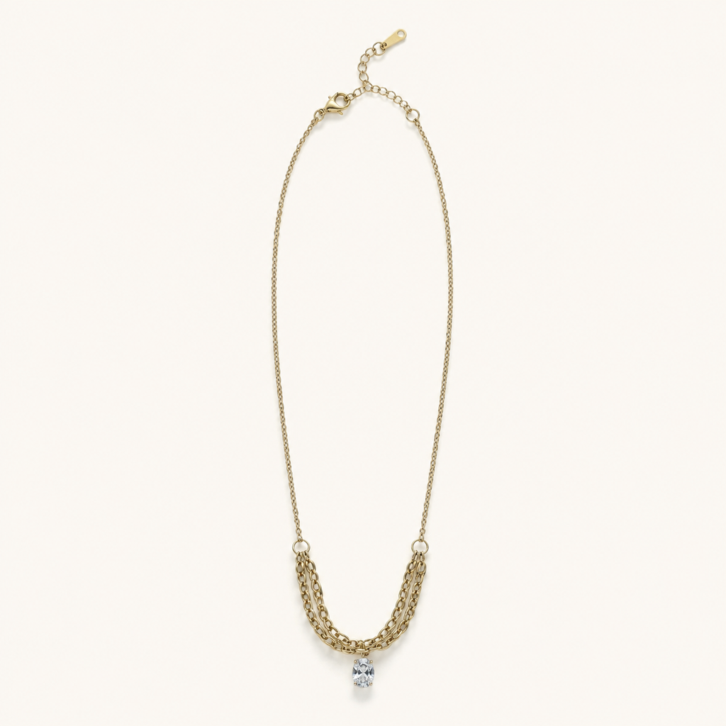 Layered Crystal Drop Necklace product image