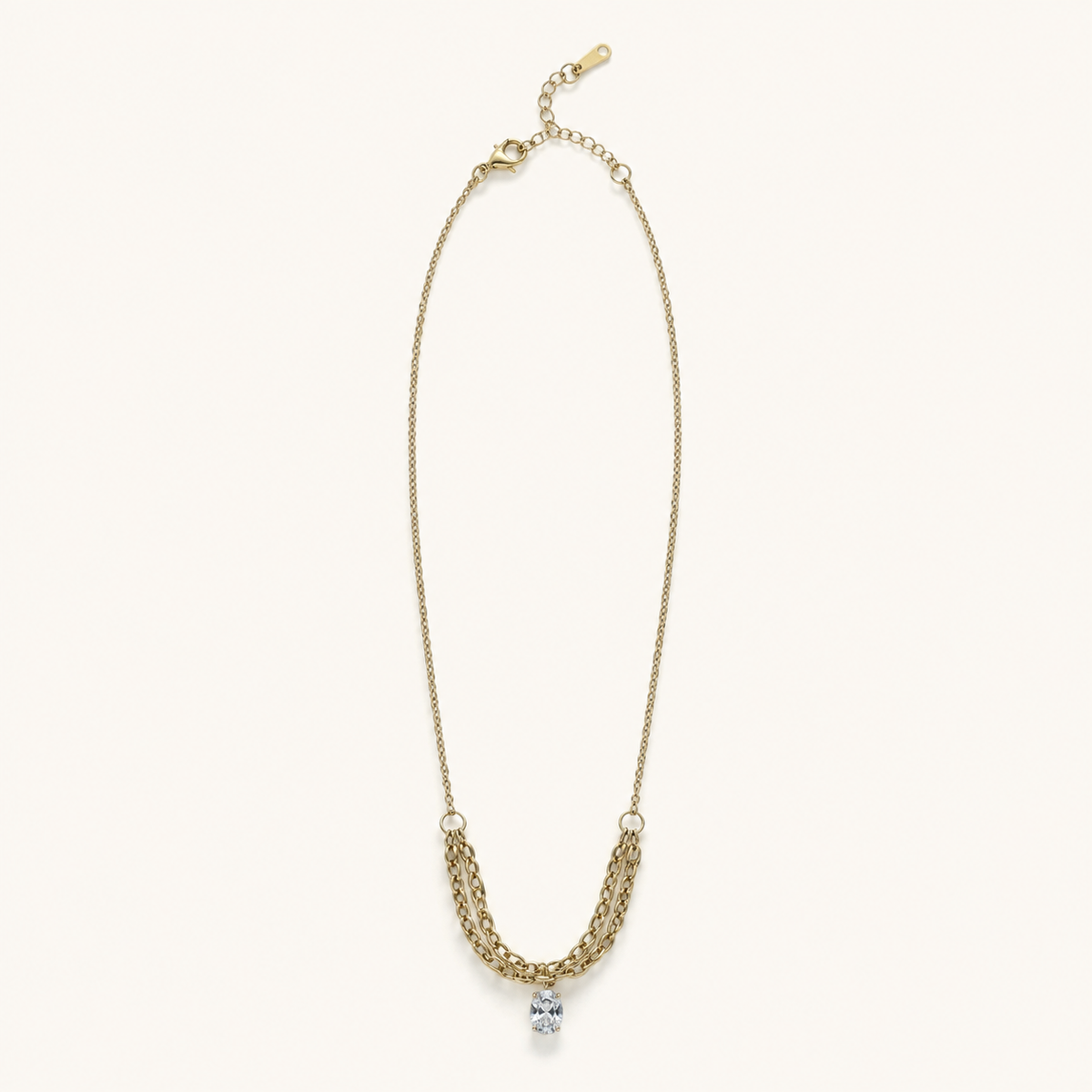 Layered Crystal Drop Necklace product image