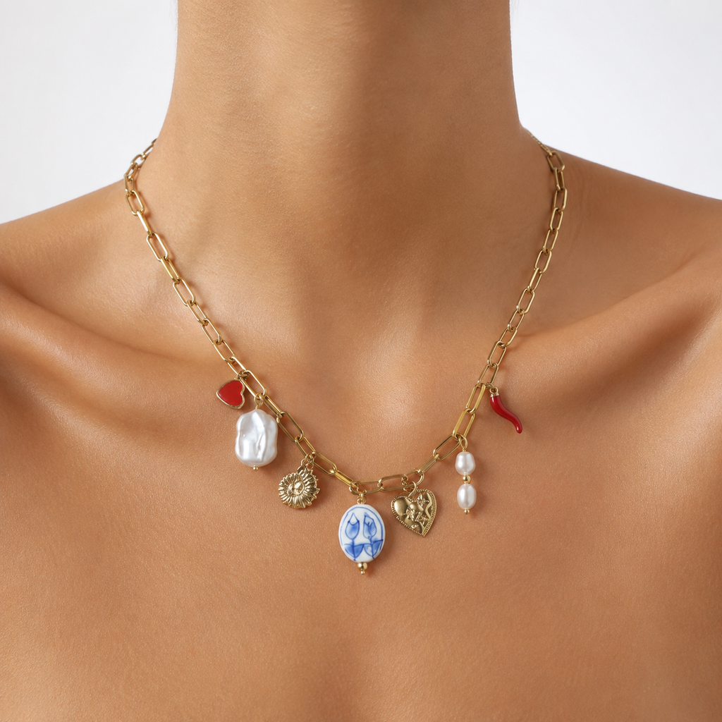 Lucky Keepsake Charm Necklace model image
