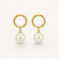 Pearl Drop Hoop Earrings product image
