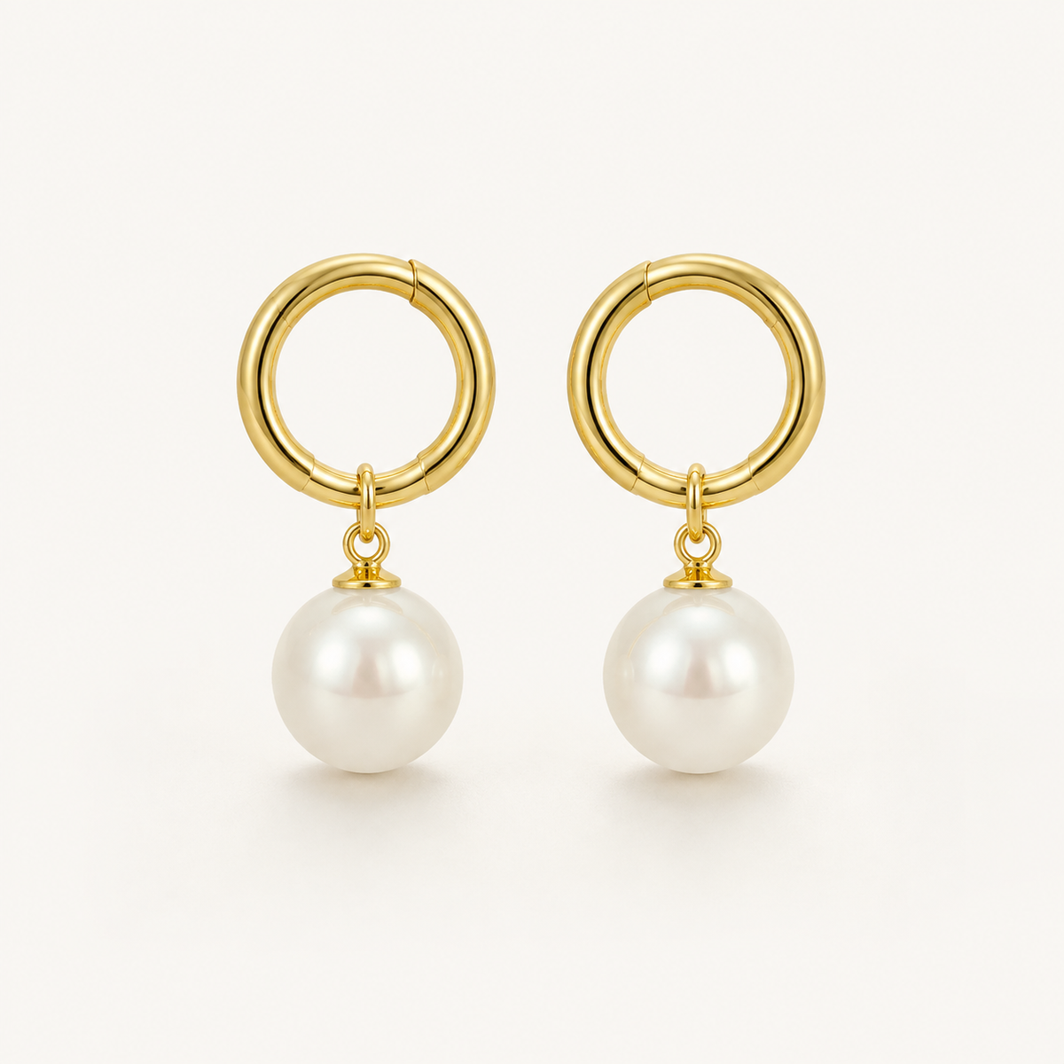 Pearl Drop Hoop Earrings product image
