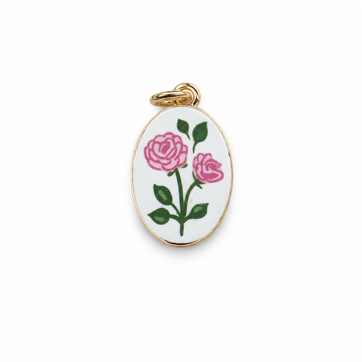 Pink Double Rose Porcelain Pendant product image