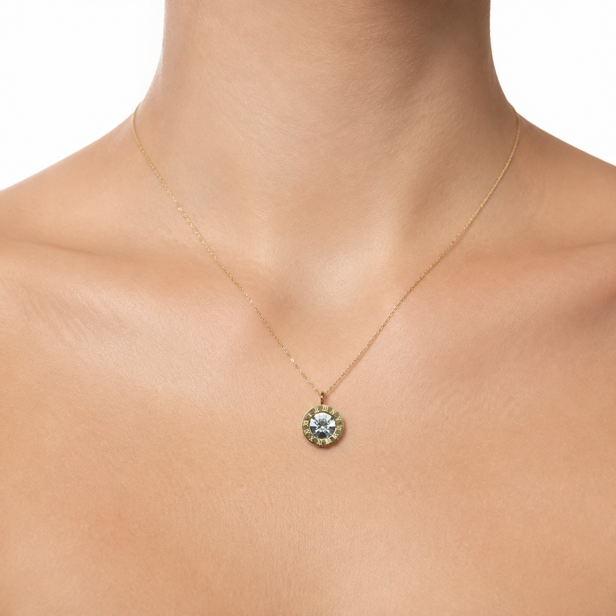 Roman Numeral Crystal Pendant model image
