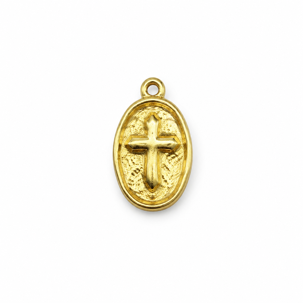 Textured Cross Medallion Pendant product image