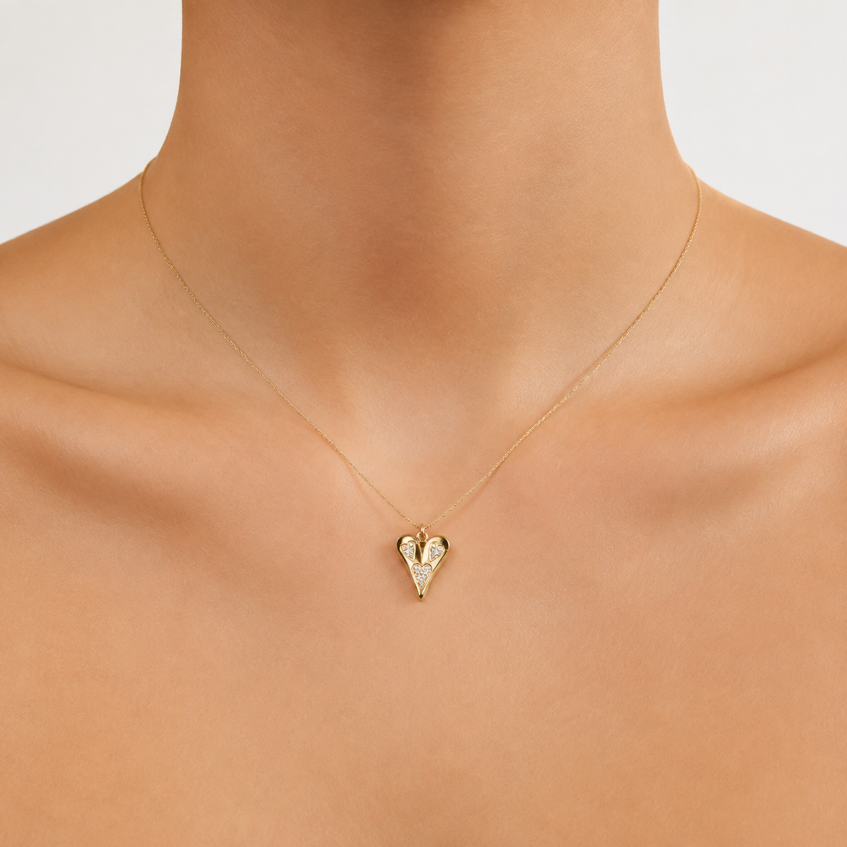 Triple Heart Crystal Pendant model image