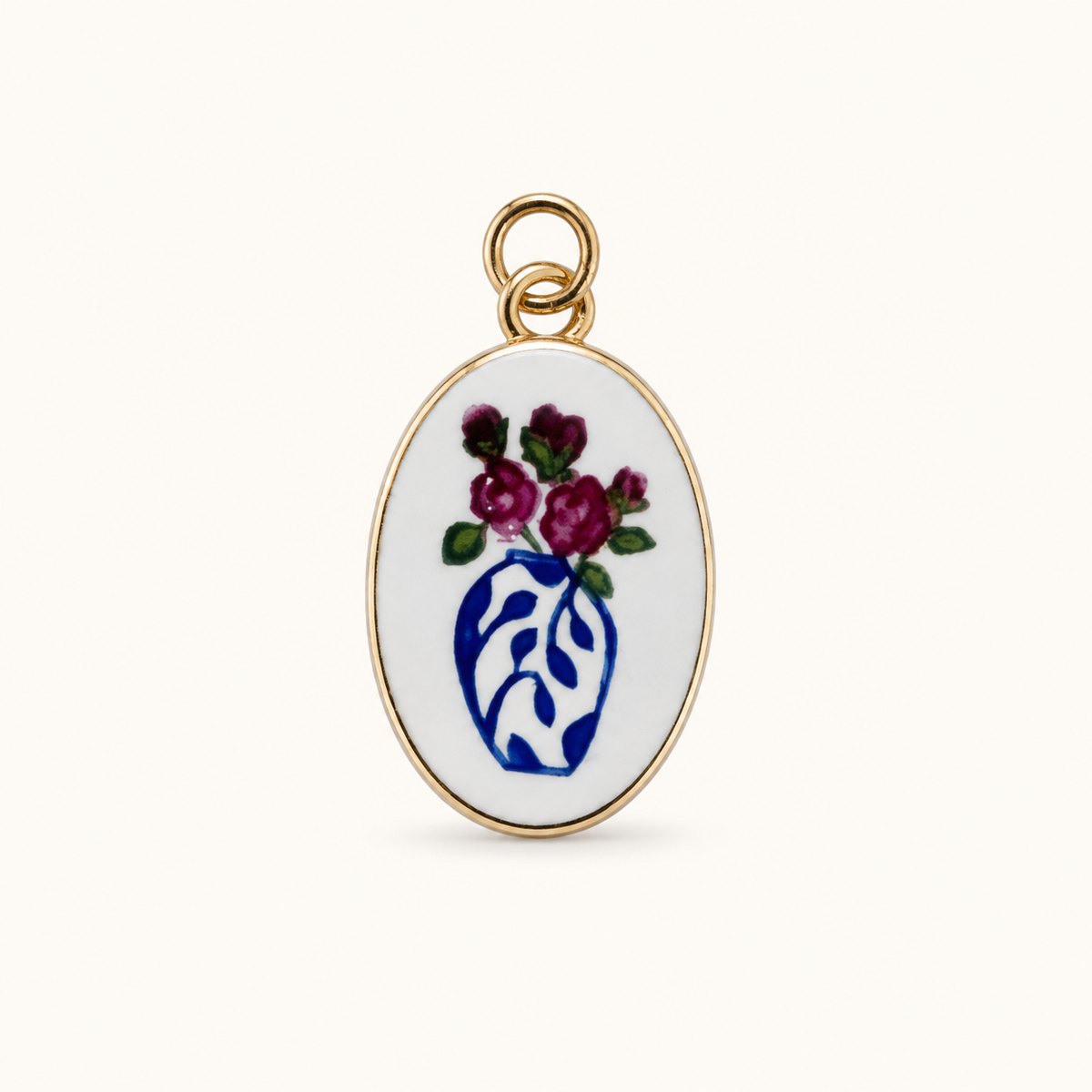 Vase & Rose Porcelain Pendant product image