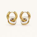 White Enamel Knot Hoops product image